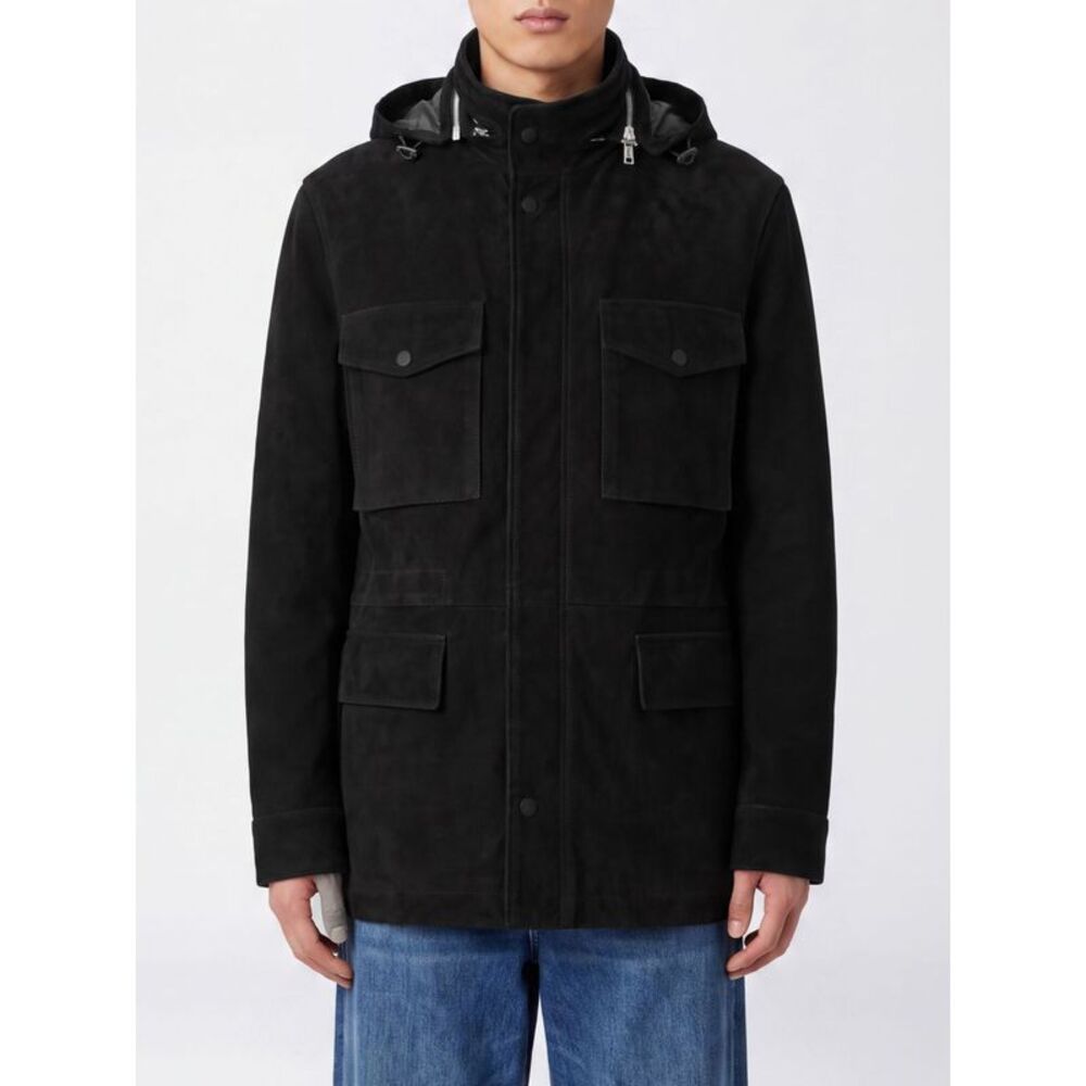 Tom Ford Men Tom Ford Suede Lambskin Leather Sahariana Jacket With Hood